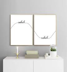 Once you have the file saved on your computer, you can unzip it and find all the printable jpgs. Inhale Exhale Print Yoga Wall Decor Calligraphy Wall Art Set Of Two Prints Bedroom Decor Wave Print Printable Wall Art Decoracion Para Yoga Decoracion Del Dormitorio Decoracion De Habitacion Femenina