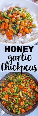 This Honey Garlic Chickpeas With Vegetables Recipe Is A Super Delicious In 2021 Vegetarian Recipes Dinner Healthy Vegetarian Recipes Easy Dinner Easy Vegetarian Dinner