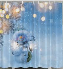 Kids Adorable Snowman Shower Curtain Snow Sparkles Holiday 70 Fabric Bath Decor Snowman Shower Curtain Kids Shower Curtain Christmas Shower Curtains
