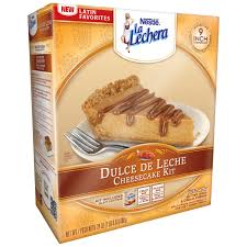 Sweet and creamy with touch of sea salt, this decadent dulce de leche cheesecake is quite a treat! Nestle La Lechera Dulce De Leche Cheesecake Kit Shop Baking Mixes At H E B