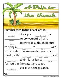 A Trip To The Beach Printable Mad Libs Woo Jr Kids Activities Printable Mad Libs Mad Libs Lib