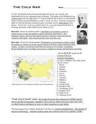 The Cold War In A Nutshell Answer Key Cold War Answer Keys War