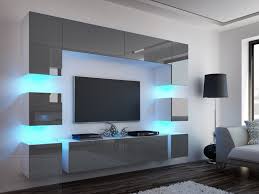 Kostenlose lieferung für viele artikel! Kaufexpert Wohnwand Quadro Grau Hochglanz Weiss 228 Cm Mediawand Medienwand Design Modern Led Beleuchtung Mdf Hochglanz Hangewand Hangeschrank Tv Wand