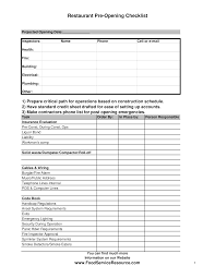 Our experienced team is happy to work with you. Restaurant Pre Opening Checklist Templates At Allbusinesstemplates Com