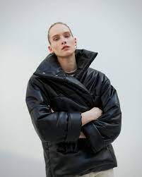 Nanushka Hide Black Vegan Leather Puffer Jacket Leather Puffer Jacket Nanushka Puffer Jacket Outfit