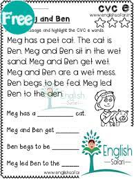 Reading Passage For Cvc Words Www Worksheetsenglish Com Reading Passages Phonics Reading Passages Reading Comprehension Worksheets