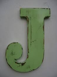 Wall Letter J Wood Sign Decor Cottage Style Wedding Sign Initial Sign 25 00 Via Etsy Letter Wall Letter Wall Decor Letter J