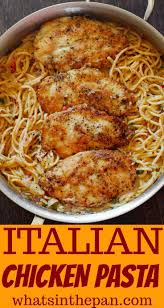 Italian Chicken Pasta In Creamy White Wine Parmesan Cheese Sauce Will Remind You Of Your Favorite Italian Dining Italian Chicken Pasta Chicken Recipes Recipes