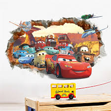 Cartoon Car Wall Stickers For Kids Room Children Boy Bedroom Wall Decals Window Poster Wall Sticker Poste Wall Stickers Cartoon Wall Decor Decals Art Wall Kids