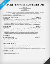 court reporting, sample resume, resume