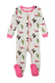 Leveret Dinosaur Footed Pajama Sleeper Baby Girls Nordstrom Rack