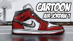 Choose your favorite jordan cartoon shirt style: Cartoon Air Jordan 1 Mid Black Red Mockup Using Procreate Youtube