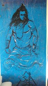Shiv Ji Simple Wall Painting Attractive Wall Art Using Of Acrylic Colour Hindu Art Art Painting