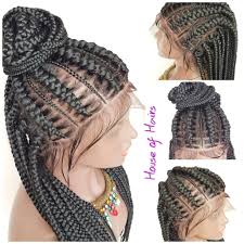 Ghana weaving with brazilian wool / brazilian wool yarn hair for faux locks braids twists knitting synthetic dreads. Xena Braided Full Lace Wig Stitch Braids Updo Braids Cornrow Ghana Weave Box Braids Col 1 Black 22 24