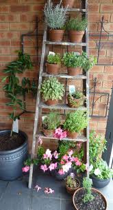 Creative Idea Diy Brown Old Wooden Garden Ladders Design With Garden Ladder Small Courtyard Gardens Apartment Balcony Garden