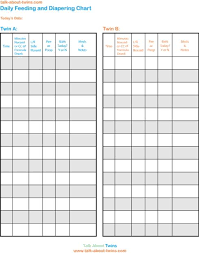 Helpful Feeding Diapering Log For Newborn Twins Multiple