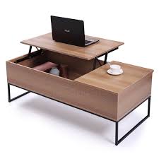 Rolanstar coffee table, lift top coffee table with storage shelves and hidden compartment, retro central table with wooden lift tabletop and metal frame, for living room, rustic brown. Modern Home Lift Top Coffee Table W Hidden Compartment And Storage Drawer Walmart Com Walmart Com