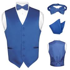 Check spelling or type a new query. Men S Dress Vest Bowtie Hanky Royal Blue Color Bow Tie Set For Suit Tuxedo Large Ebay