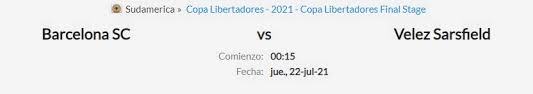 Jul 18, 2021 · the match between barcelona guayaquil vs vélez sarsfield 2021 will be the second of this fantastic match of round of 16, it is the big decider of this duel. Mbqhacfrxuw02m