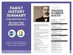 A reunion is both a fun experience and a stressful one. Family History Summary For Individuals A Template For Google Docs Or Microsoft Word The Creative Family Historian