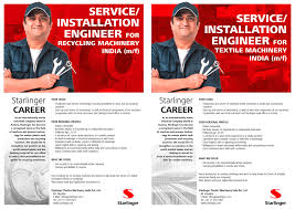 We also offer machinery reconditioning, machinery removals, installation and transport. Starlinger Join The Team Of Starlinger In India We Would Like To Strengthen Our Position As The World Market Leader And Are Looking To Recruit For India A Service Installation Engineer