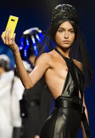 Lucia Rivera Nipple Slip in Leather on the Catwalk - Taxi Driver Movie