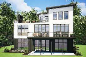 When you want to get more square footage out of a smaller footprint on your lot, two story house plans are the answer. Plan 575003dad 3 Story Modern House Plan With Large Roof Deck Modern House Plan House Outside Design House Roof