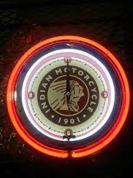 Maybe you would like to learn more about one of these? 15 Double Neon Clock With Indian Motorcycle 1901 Head From Holland Bar Stool Co