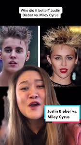 Justin Bieber vs. Miley Cyrus #whodiditbetter #justinbieber #mileycyrus  #celebs #disneychannel