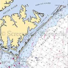 North Carolina Cape Lookout To Portsmouth Nautical Chart Decor