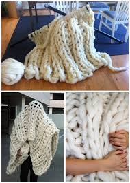 Oversize knit blanket big yarn blanket hand knit blanket chunky blanket chunky yarn chunky knits arm knitting knitting patterns knitting needles. Diy Knit Chunky Blanket Make Your Own Affordable True Blue Me You Diys For Creatives