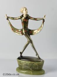 Large art deco lalique art glass vase. A Rare Art Deco Bronze And Ivory Sculpture By Joseph Lorenzl With Enamel Decoration By Crejo Circa 1930 Deco Bronzes Art Deco Art Decor