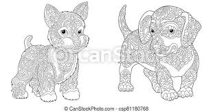 These super sweet coloring pages can help you love them more! Coloring Pages With Yorkie And Dachshund Dogs Coloring Pages Cute Yorkshire Terrier And Dachshund Line Art Design For Canstock