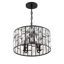 Home Decorators Collection Kristella 4 Light Matte Black Chandelier With Clear Crystal Shade 30686 Hbb The Home Depot Black Chandelier Chandelier Crystal Pendant Lighting