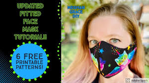 If you get the pattern in pdf file, please check the original pattern for the latest. Updated Diy Curved Fitted Face Mask With Filter Pocket Nose Wire And 6 Face Mask Tutorial Diy Face Mask Dry Face Mask