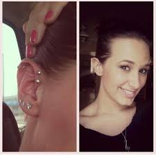 Got my double helix pierced! Couldn't get my triple because my ears were to  small! :( but i still love it! :)