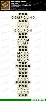 word cookies first class chef celery level 8 answers game solver