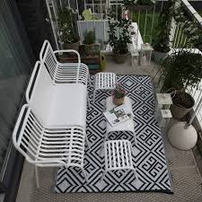 esschert design tuintapijt zwart wit tuin vloerkleed vloerkleed grafisch vloerkleed balkon