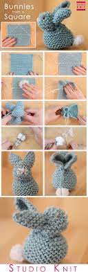 You may also like easter bunny free knitting pattern click below link for free pattern… How To Knit A Bunny From A Square Knitting Projects Baby Knitting Patterns Baby Knitting