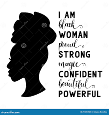 Silhoettes of African American Women in a Head Wrap. Beautiful Black Girls  Profile. Black and Beautiful Quote Stock Vector - Illustration of hair,  fashion: 213310585