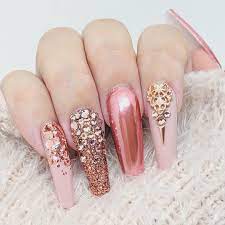 Pink Rose Gold Nails Yay Or Nay Get A Free Glitter When You Purchase A Pink Chrome Powder This Week Only Inc Gold Chrome Nails Gold Nails Rose Gold Nails