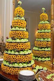 Sunflower Cupcake Tower Ember We Could Do This Wedding Shower Cakes Sunflower Cupcakes Wedding Desserts