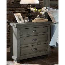 Progressive Furniture Willow 3 Drawer Distressed Dark Gray Nightstand P600 43 The Home Depot