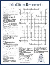 A Crossword Puzzle That Will Help Students Review A Unit On The United States Government There Are A Us Government Social Studies Worksheets Teaching History