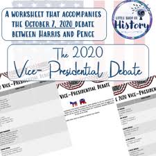 Vice Presidential Debate Worksheet October 7 2020 Digital Tpt