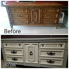 Our Dresser Remodel Bought The Dresser With A Mirror For 50 Refinished With Chalk Paint Love The Finished P Redo Furniture Ornate Furniture Dresser Remodel