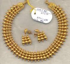 Vintage Solid 22k Gold Necklace Earring Pair Set South India Gold Necklace Indian Bridal Jewelry 22k Gold Necklace Gold Jewerly
