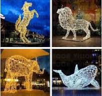 Outdoor Large 3D Animal Sculpture Lion Lights Commercial ...