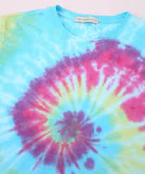 Blusa Juvenil Estampada Tie Dye Espiral Manga Curta Multicor