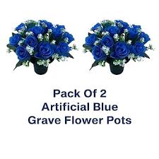 FSUK Pack Of 2 Grave Flower Pots